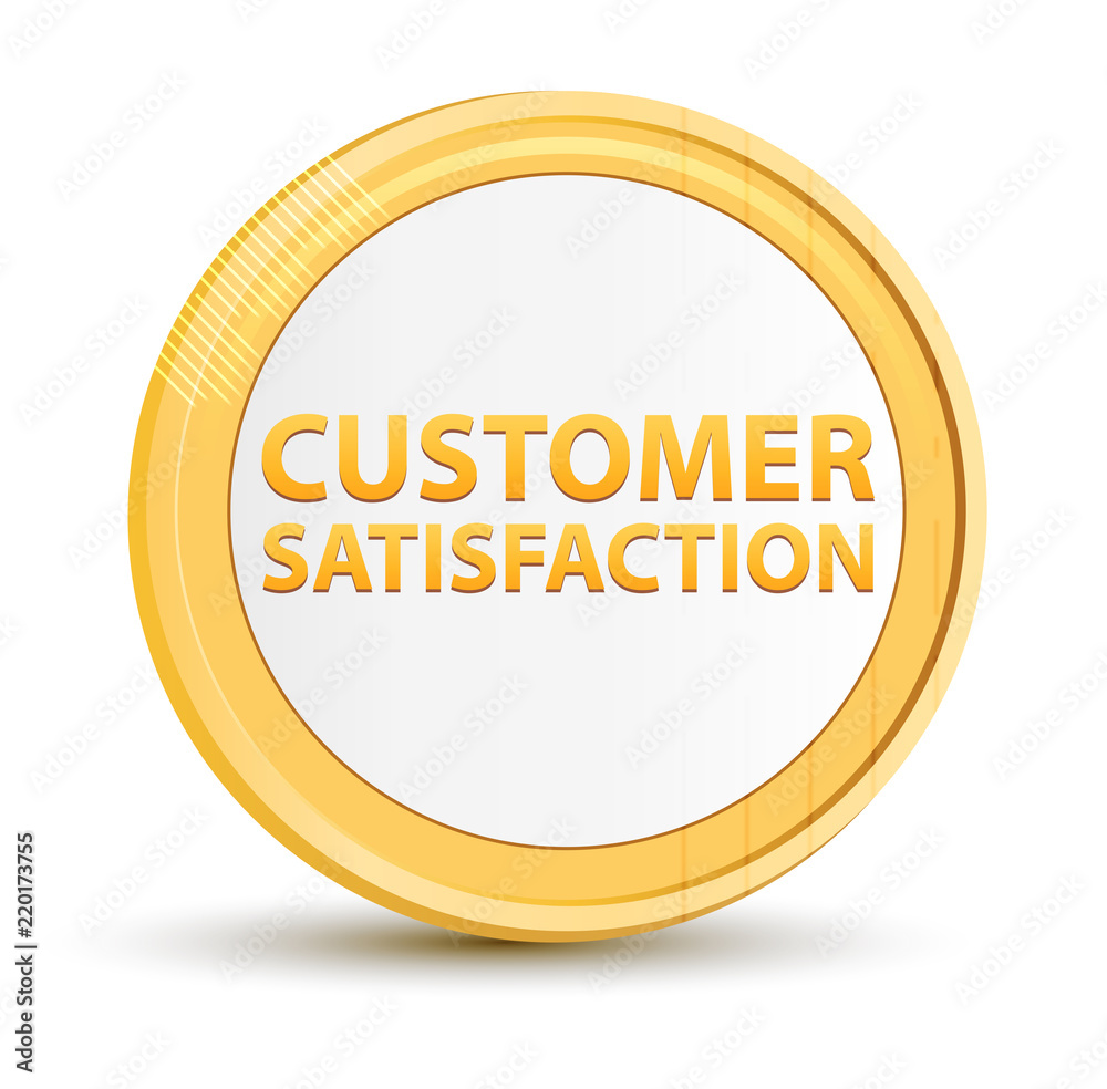 Customer Satisfaction gold round button Customer Satisfaction gold round button