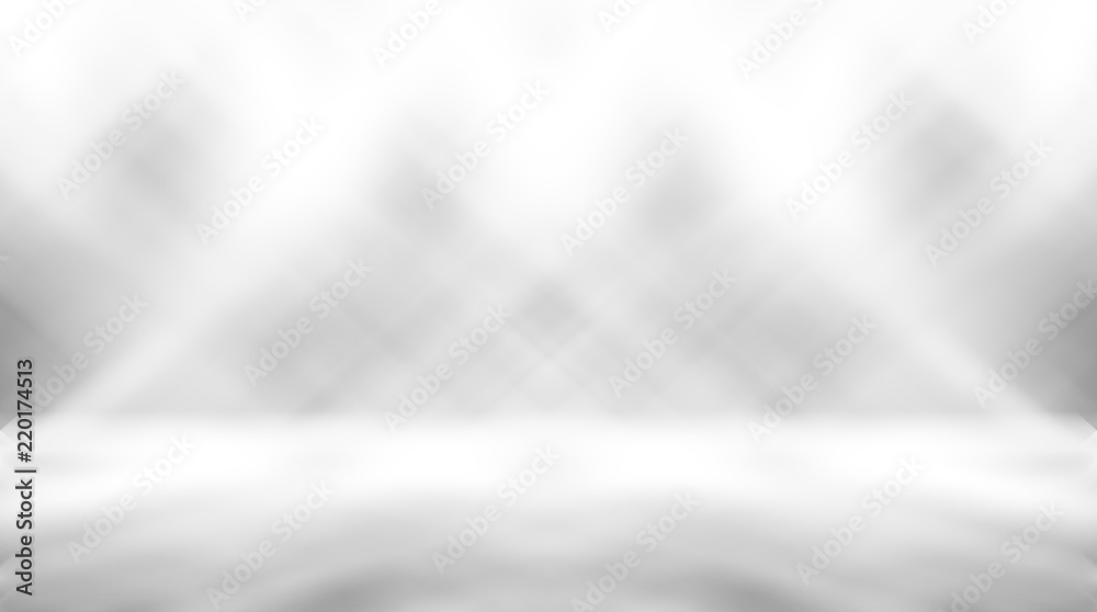 Obraz premium soft gray studio room background, grey floor backdrop with spotlight 