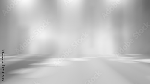 soft gray studio room background, grey floor backdrop with spotlight 