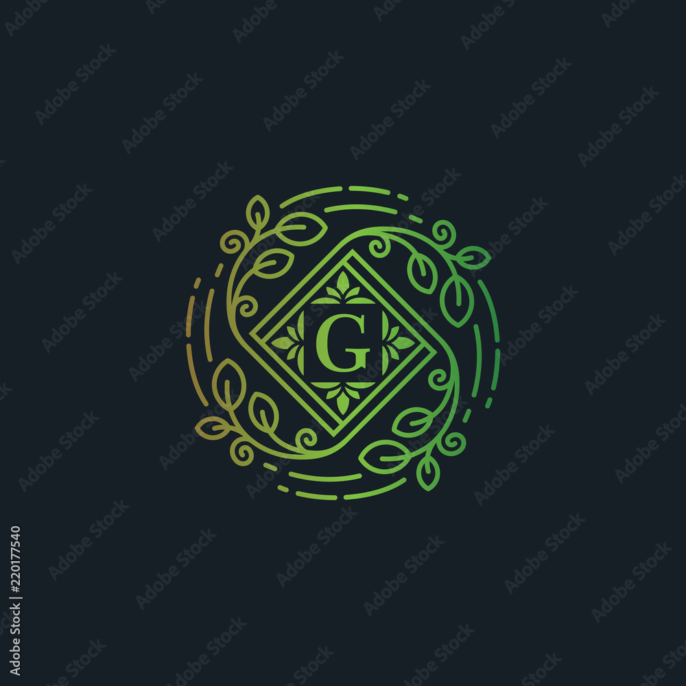 Luxury Eco Leaf Florish Logo template, Letter G icon symbpl vector illustration Luxury Eco Leaf Florish Logo template, Letter G icon symbpl vector illustration