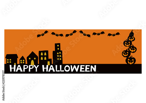 ハロウィーンのバナー。ジャックオーランタン。