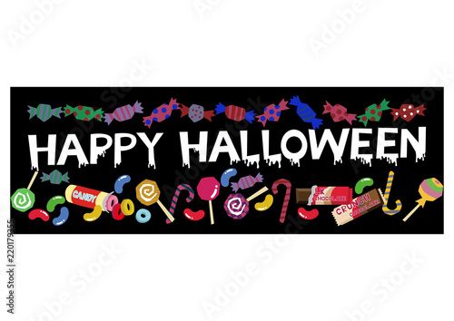 ハロウィンのバナー。お菓子のバナー。