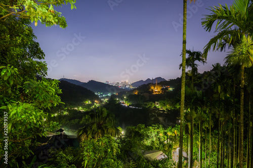 Fototapeta Naklejka Na Ścianę i Meble -   Starry sky nightview in Wulai  taipei taiwan