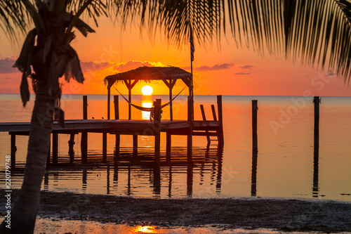 Fototapeta Naklejka Na Ścianę i Meble -  Sunrise over a hammock in Key West, Florida.CR2