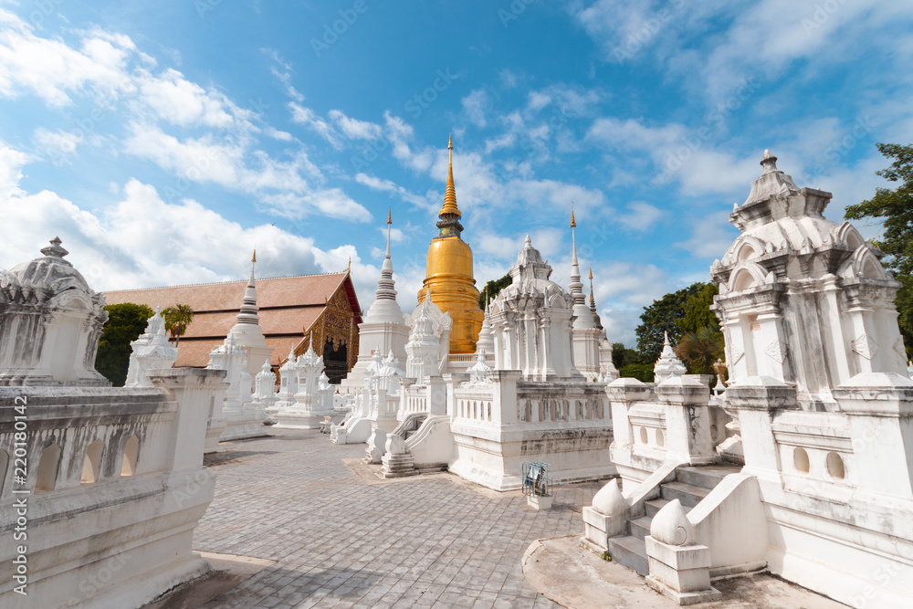 Tourist is sightseeing at Wat Suan Dok in Chiangmai, Thailand. Tourist is sightseeing at Wat Suan Dok in Chiangmai, Thailand.