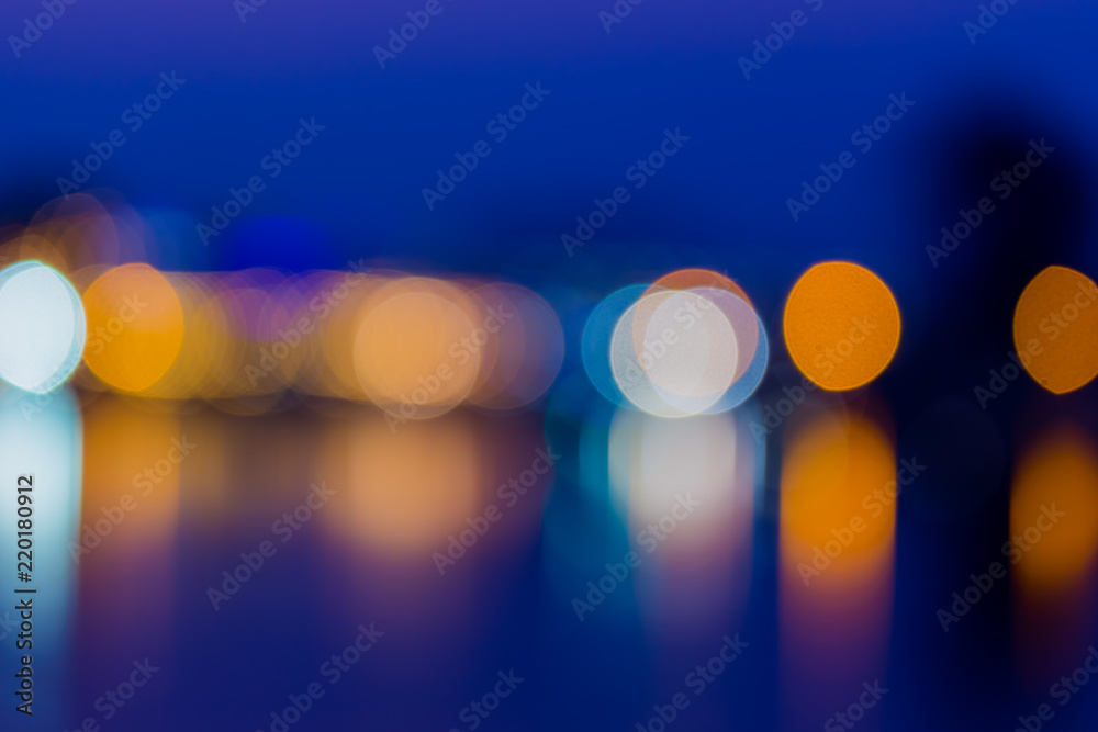 Defocused of urban light blur abstract texture