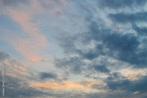 sky and clouds before sunset