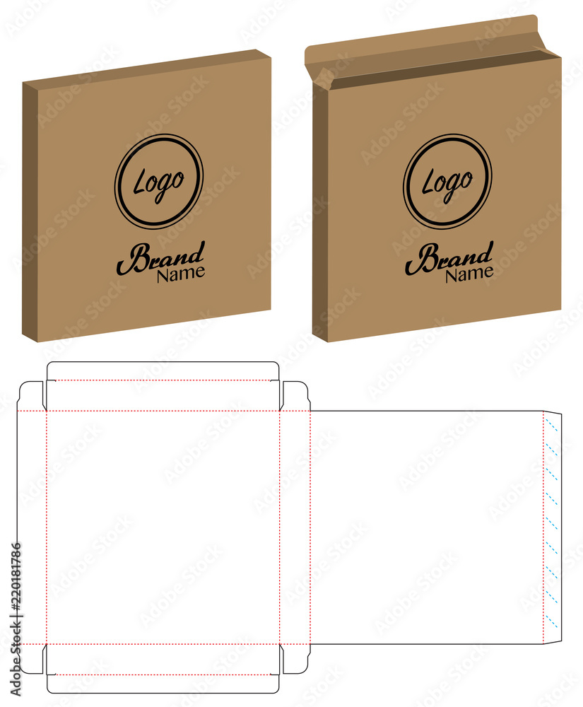 Box packaging die cut template design. 3d mock-up Box packaging die cut template design. 3d mock-up