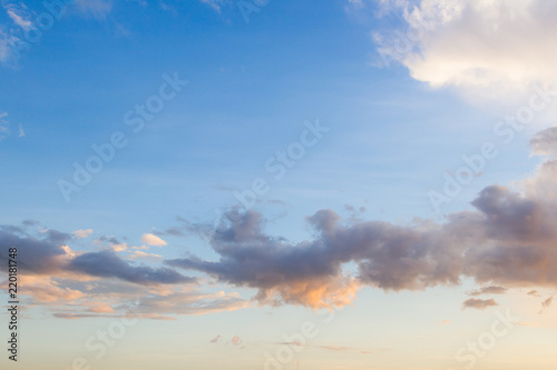 Blue sky cloudscape before sunset use for background