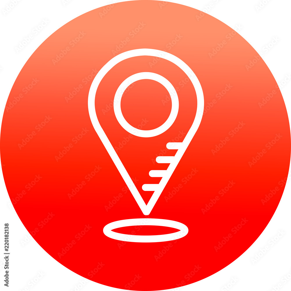 Icon map pins,location. isolated on red circle background Icon map pins,location. isolated on red circle background