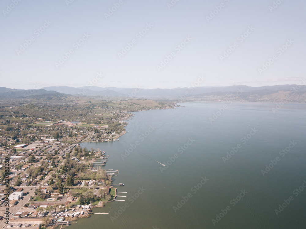 Clear Lake California Medicino Aerial Drone Shot Top Down