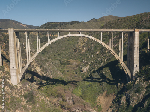 Bixby Bridge Highway 1 California Top Down Drone Aerial 