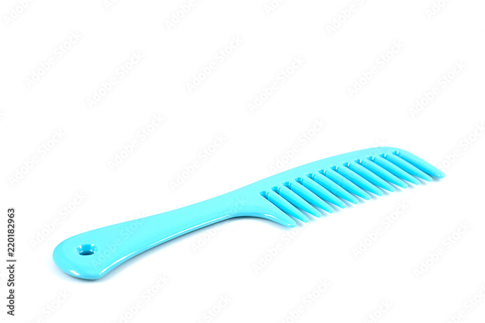 blue plastic comb isolated blue plastic comb isolated