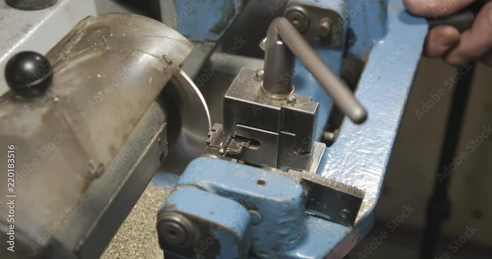 Making duplicate keys for a door lock. Close-up. Making duplicate keys for a door lock. Close-up.