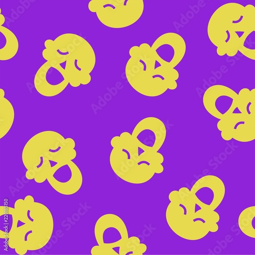 Vector seamless pattern with cute skeletons. Happy Halloween!