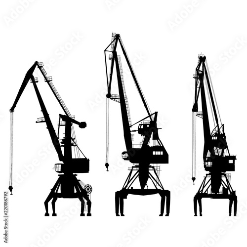 vector portal cranes on white background