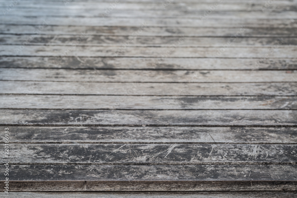 Old wooden black table texture
