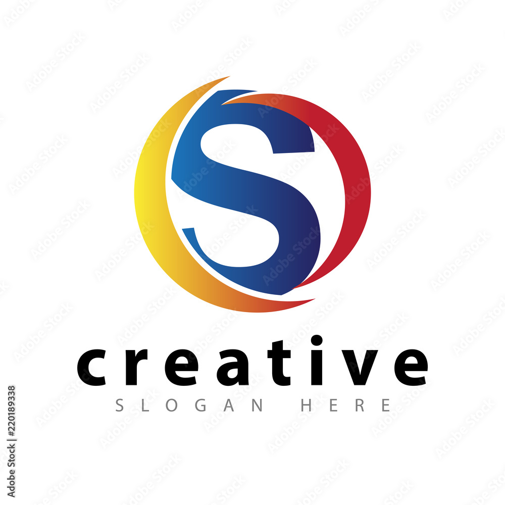 S Initial letter with abstract circle logo vector S Initial letter with abstract circle logo vector