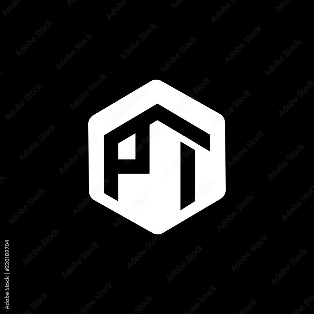 PI Initial letter hexagonal logo vector PI Initial letter hexagonal logo vector