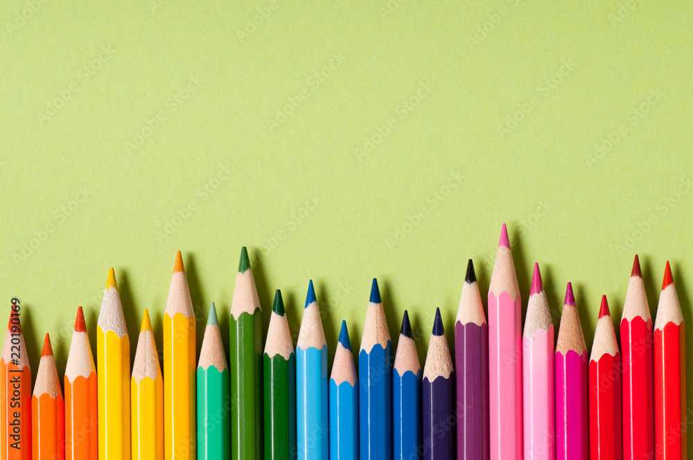 Color pencils isolated on green background.
Color pencils isolated on green background.