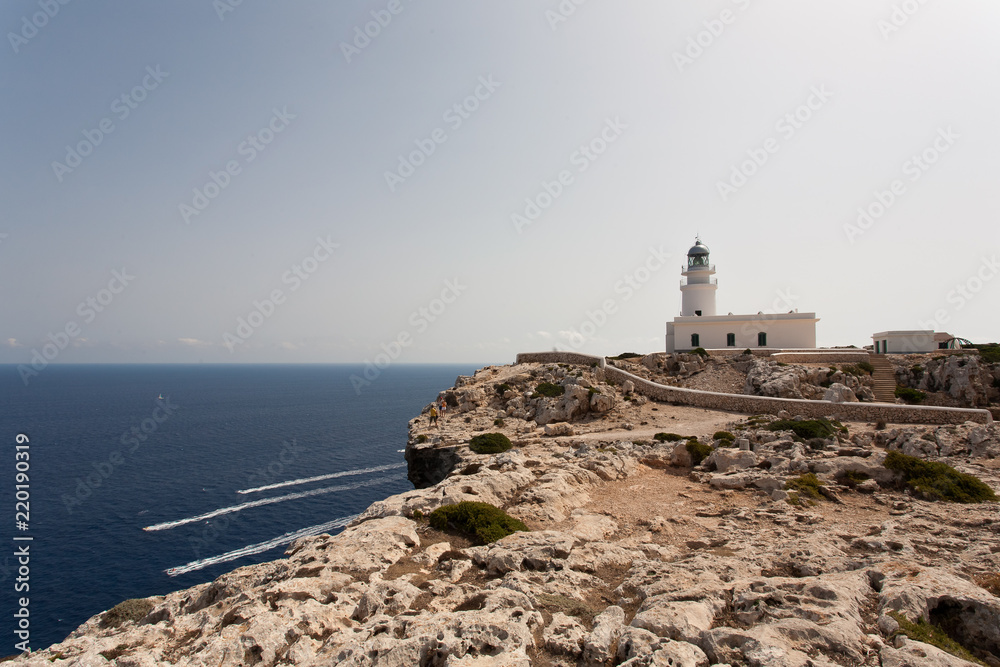 Far de Cavalleria - Cavalleria Lighthouse over cliffs - Cap de Cavalleria  Minorca Baleari Islands Spain