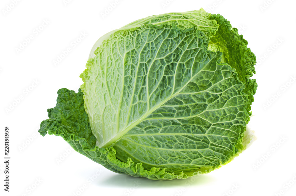 Savoy cabbage isolated on white Savoy cabbage isolated on white