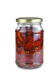 Dried tomato in the glass jar