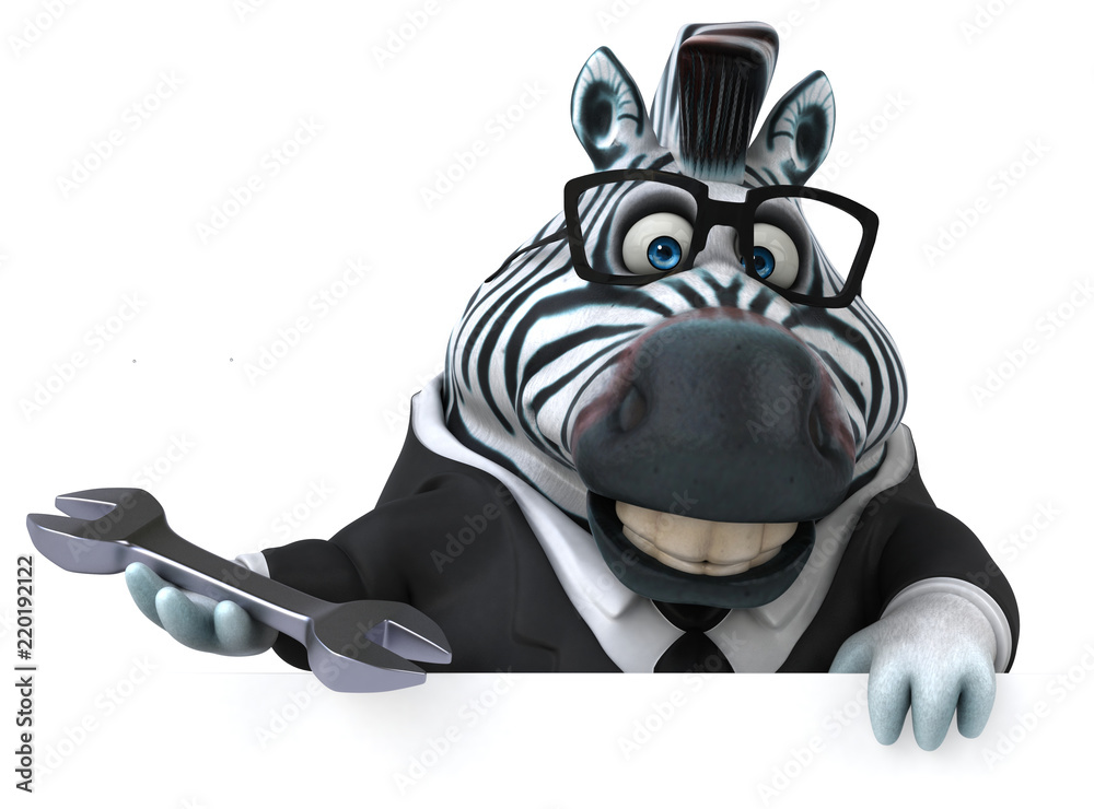 Fun zebra - 3D Illustration