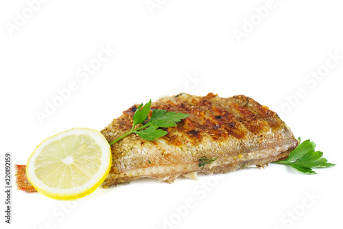 Grilled red perch fish photo