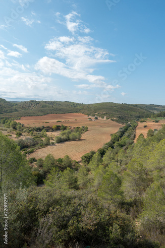 The road of the via augusta under the blue sky, castellon