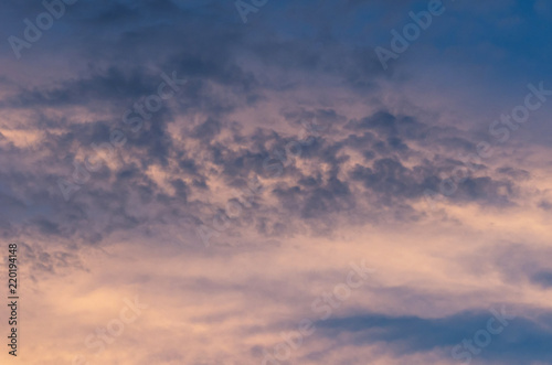 Dramatic sunset sky with colorful clouds after thunderstorm © Eugene Put