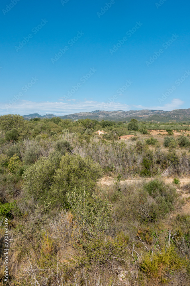 The road of the via augusta under the blue sky, castellon