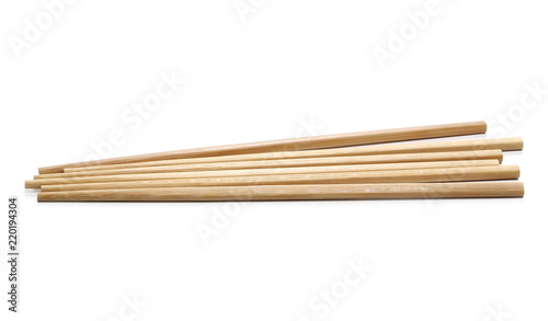 Asian wooden chopsticks isolated on white background