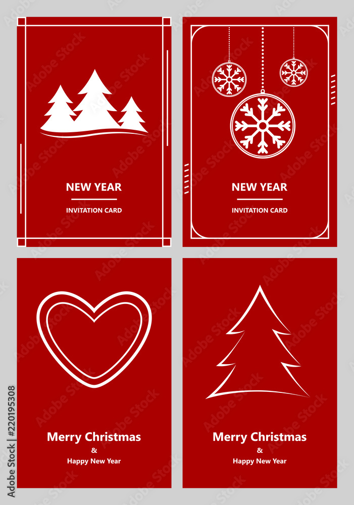 Merry Christmas and New Year greeting card