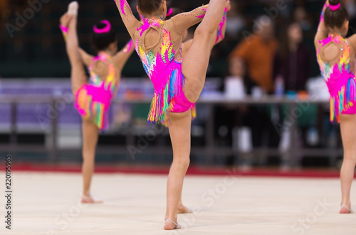 Obraz na plátně Rhythmic gymnastics competition