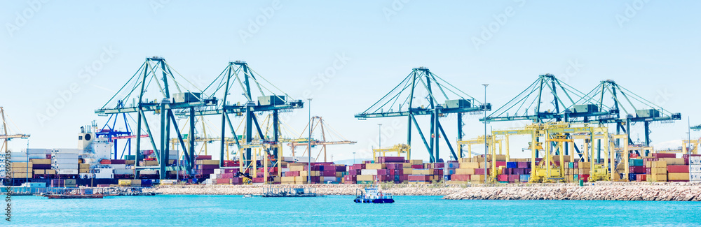 Container terminal in harbor