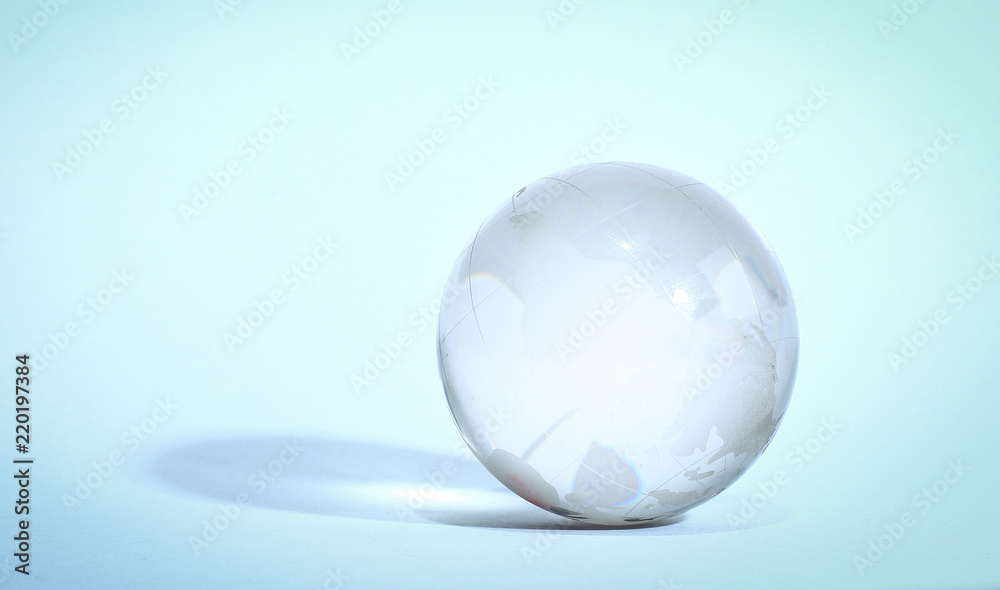 stylish glass globe.isolated on a white background stylish glass globe.isolated on a white background