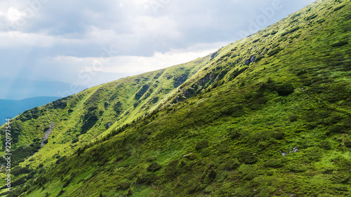 View of the mountains from a bird's eye view photo