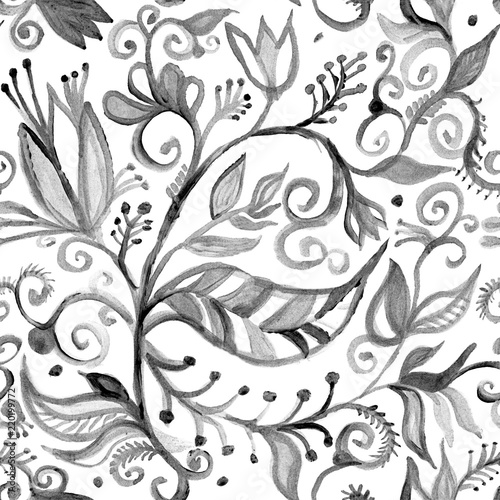 seamless floral pattern waretcolor