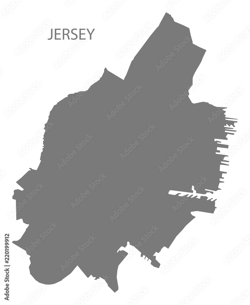 Jersey New Jersey city map grey illustration silhouette shape