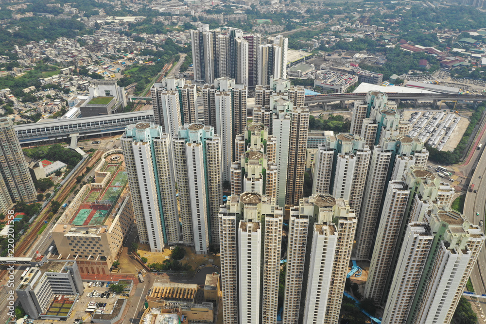 Top view of Hong Kong real estate
