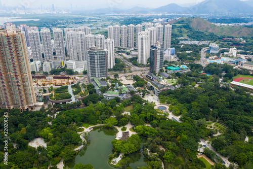 Fototapeta Naklejka Na Ścianę i Meble -  Aerial view of Hong Kong residential building