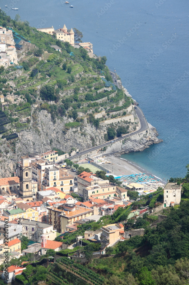 Panoramic view of Minori. Amalfi coast, Italy