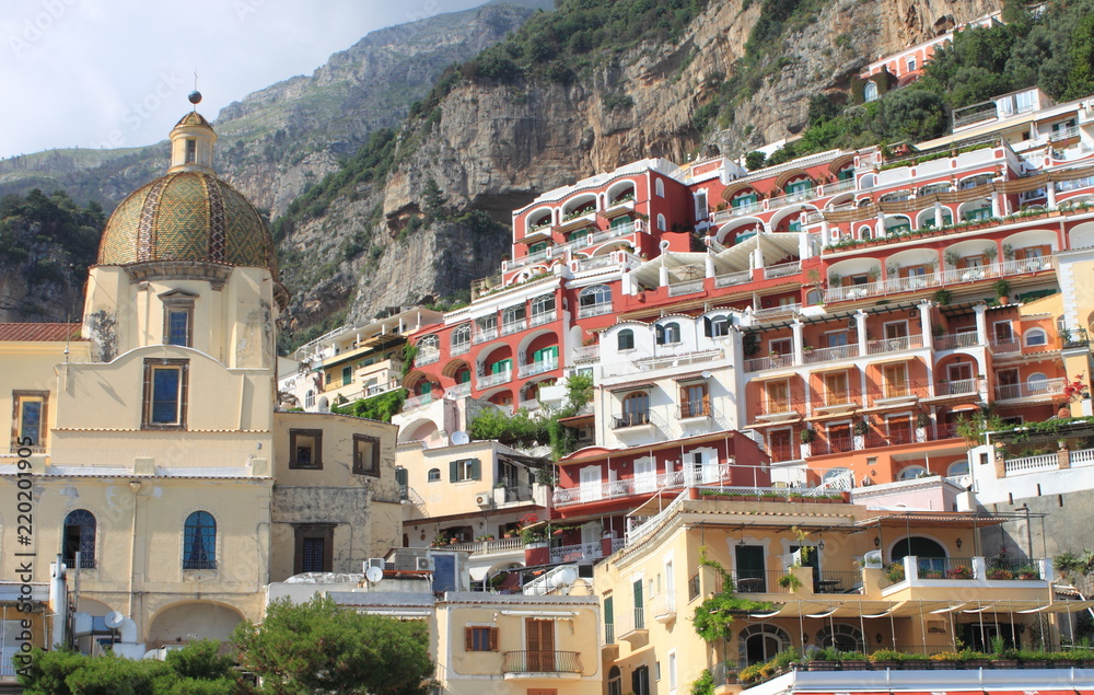Scenic view of Positano, Italy