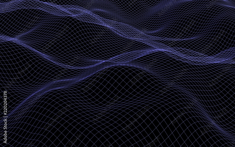 Abstract landscape background. Cyberspace purple grid. Hi-tech network. 3D illustration Abstract landscape background. Cyberspace purple grid. Hi-tech network. 3D illustration