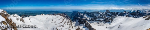 Switzerland  Santis  panoramic view on alps