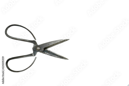 Vintage Scissors on white background from thailand.