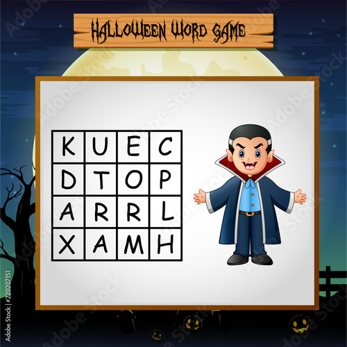 Game halloween find the word of dracula