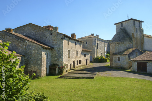 The tiny fortified village of Frespech seems deserted of people on a sunny early summer afternoon in rural Lot et Garonne, France