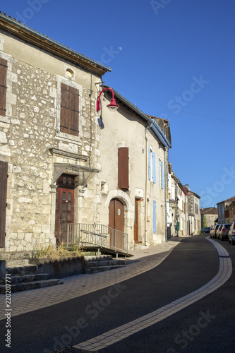 Empty streets on a sunny early summer afternoon in rural Hautefage la Tour village, Lot et Garonne, France